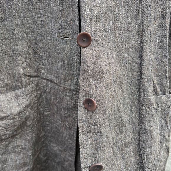 Flax Linen Blazer Top Large - Picture 3 of 6